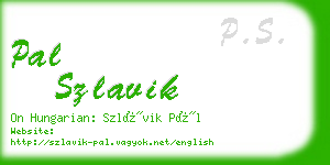 pal szlavik business card